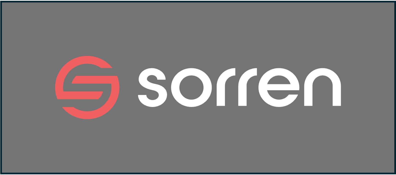 A square gray graphic featuring the Sorren brand logo, with a coral-red stylized 'S' and the word 'sorren' in white lowercase letters.