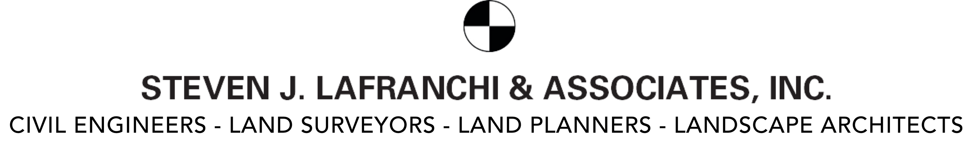 Steven J. LaFranchi & Associates Logo.  White background with black all cap lettering with a circle at the top with two opposite quarters black and two white similar to the BMW logo.